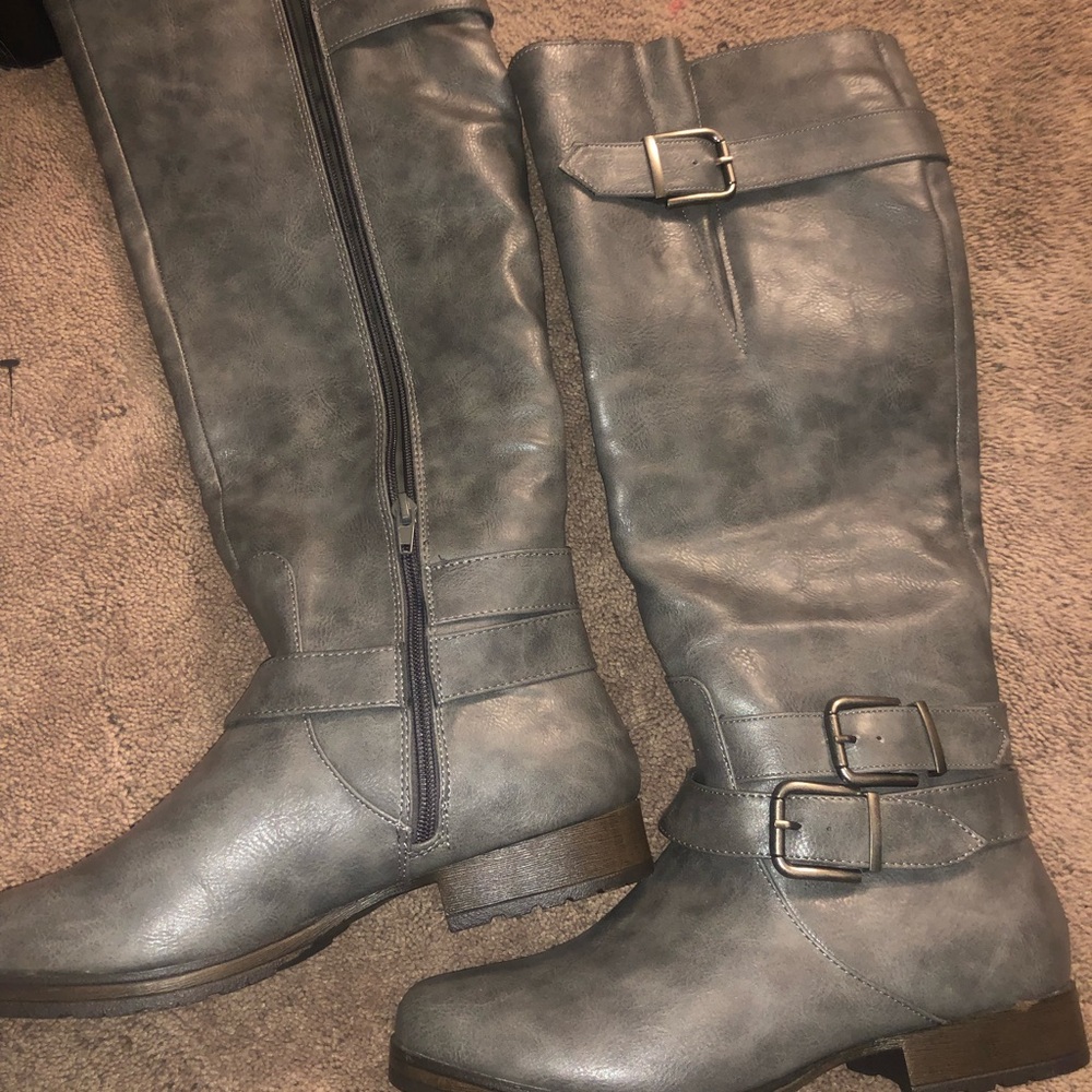 High grey boots for sale